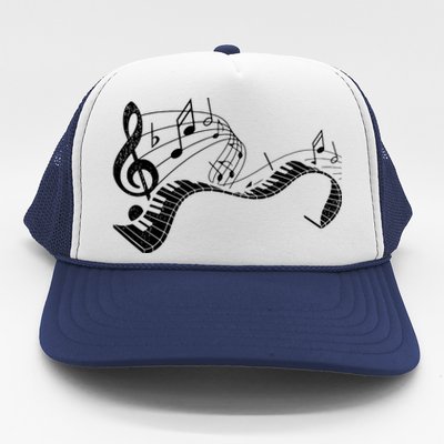 Pianist Music Notes Treble Clef Piano Player Keyboard Piano Trucker Hat