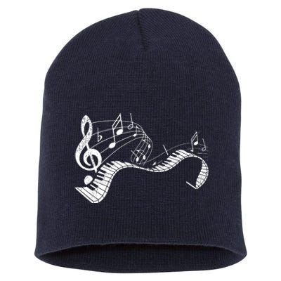 Pianist Music Notes Treble Clef Piano Player Keyboard Piano Short Acrylic Beanie