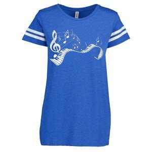 Pianist Music Notes Treble Clef Piano Player Keyboard Piano Enza Ladies Jersey Football T-Shirt