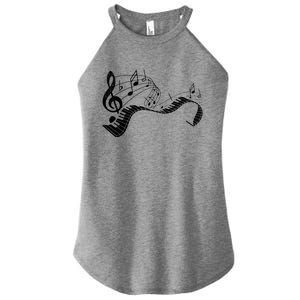 Pianist Music Notes Treble Clef Piano Player Keyboard Piano Women's Perfect Tri Rocker Tank