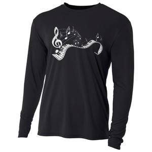 Pianist Music Notes Treble Clef Piano Player Keyboard Piano Cooling Performance Long Sleeve Crew