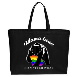 Proud Mom No Matter What LGBTQ LGBT Mom Pride Mama Bear Cotton Canvas Jumbo Tote