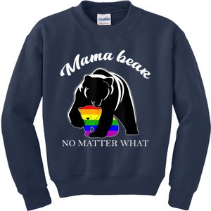 Proud Mom No Matter What LGBTQ LGBT Mom Pride Mama Bear Kids Sweatshirt