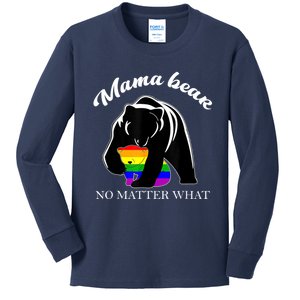 Proud Mom No Matter What LGBTQ LGBT Mom Pride Mama Bear Kids Long Sleeve Shirt