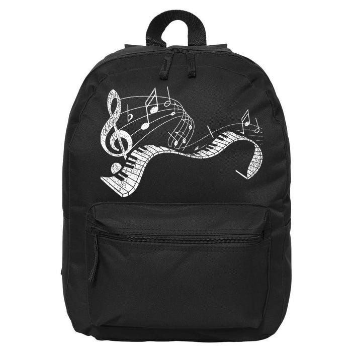 Pianist Music Notes Treble Clef Piano Player Keyboard Piano 16 in Basic Backpack