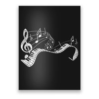 Pianist Music Notes Treble Clef Piano Player Keyboard Piano Poster
