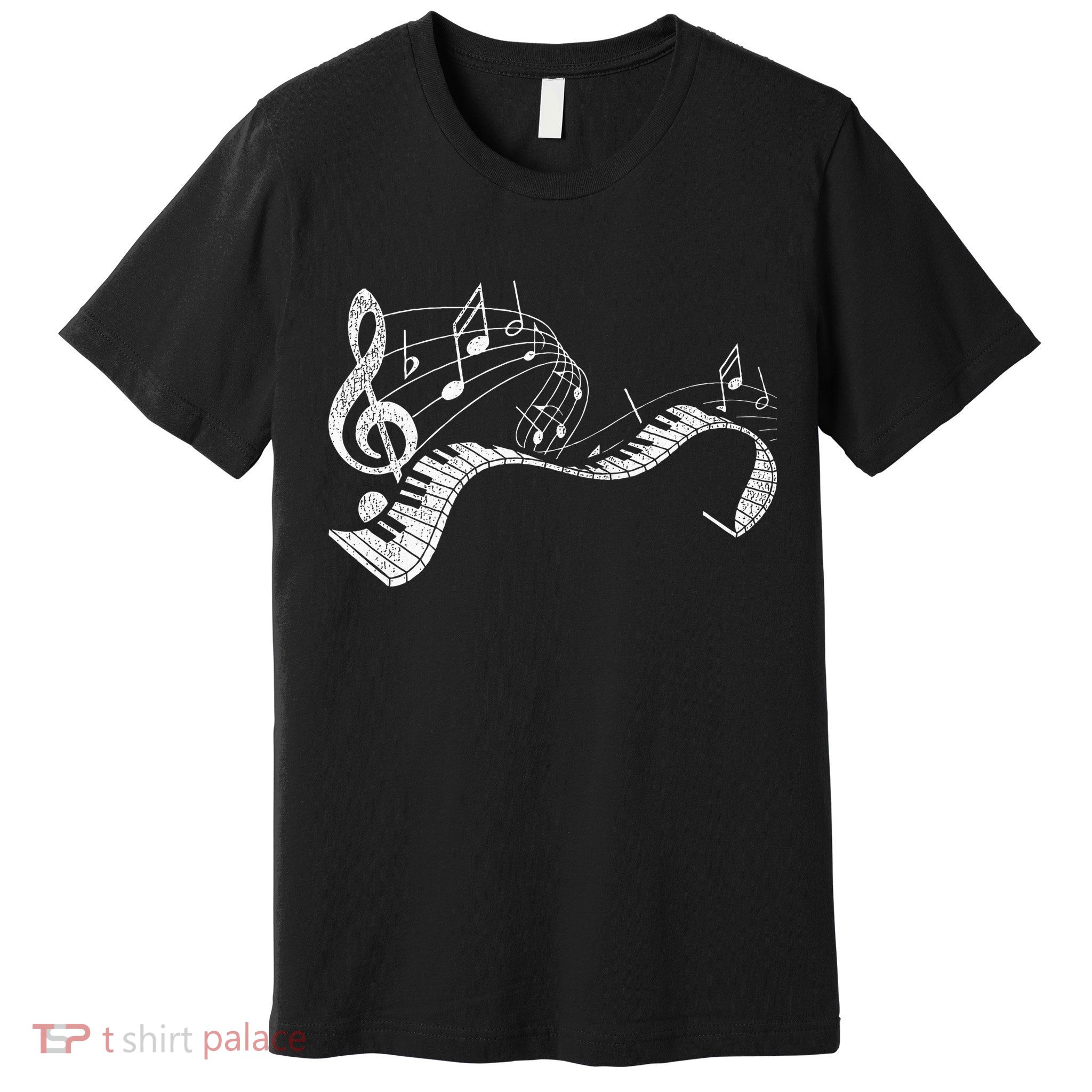 Pianist Music Notes Treble Clef Piano Player Keyboard Piano Premium T-Shirt