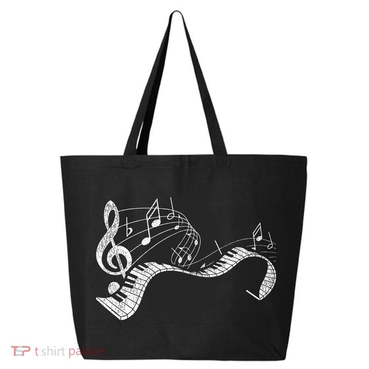 Pianist Music Notes Treble Clef Piano Player Keyboard Piano 25L Jumbo Tote