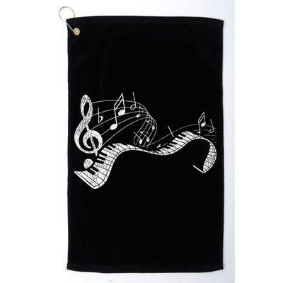 Pianist Music Notes Treble Clef Piano Player Keyboard Piano Golf Towel