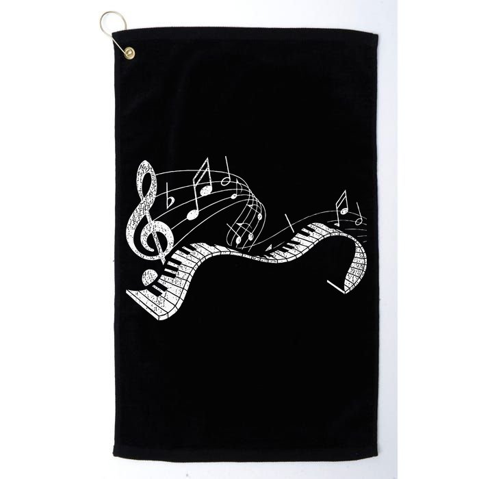 Pianist Music Notes Treble Clef Piano Player Keyboard Piano Golf Towel