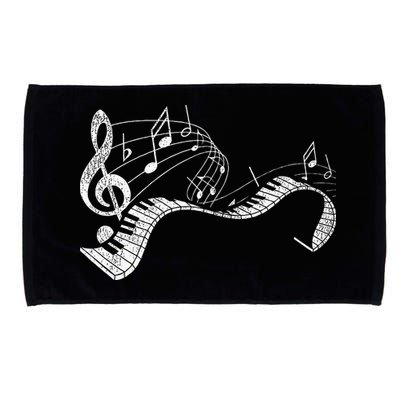 Pianist Music Notes Treble Clef Piano Player Keyboard Piano Microfiber Hand Towel