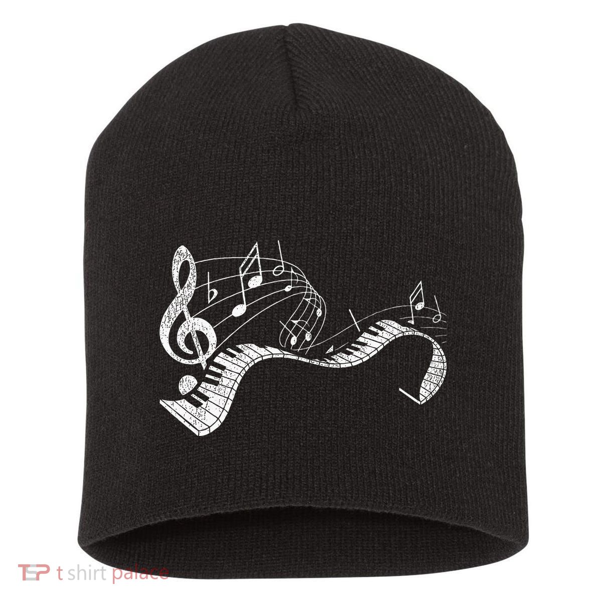 Pianist Music Notes Treble Clef Piano Player Keyboard Piano Short Acrylic Beanie