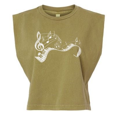 Pianist Music Notes Treble Clef Piano Player Keyboard Piano Garment-Dyed Women's Muscle Tee