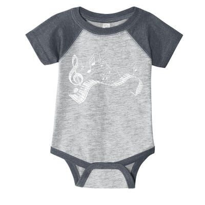 Pianist Music Notes Treble Clef Piano Player Keyboard Piano Infant Baby Jersey Bodysuit