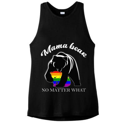 Proud Mom No Matter What LGBTQ LGBT Mom Pride Mama Bear Ladies PosiCharge Tri-Blend Wicking Tank