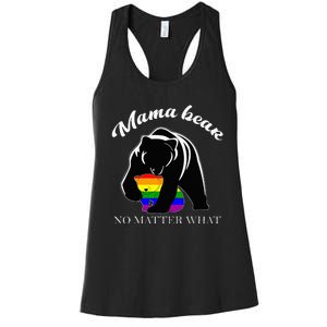 Proud Mom No Matter What LGBTQ LGBT Mom Pride Mama Bear Women's Racerback Tank