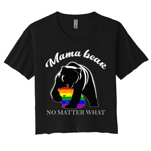 Proud Mom No Matter What LGBTQ LGBT Mom Pride Mama Bear Crop Top
