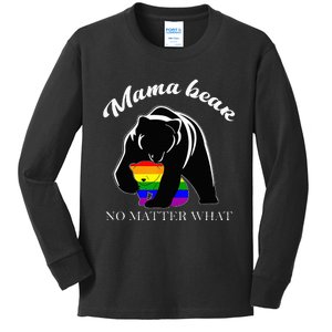 Proud Mom No Matter What LGBTQ LGBT Mom Pride Mama Bear Kids Long Sleeve Shirt