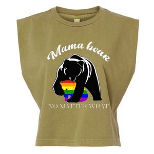 Proud Mom No Matter What LGBTQ LGBT Mom Pride Mama Bear Garment-Dyed Women's Muscle Tee