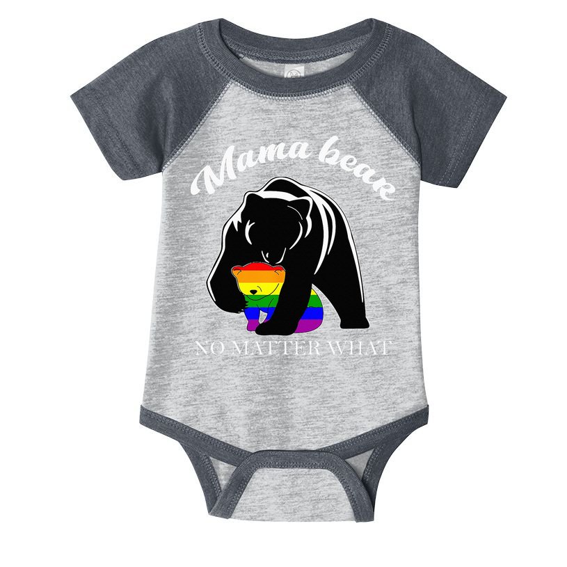 Proud Mom No Matter What LGBTQ LGBT Mom Pride Mama Bear Infant Baby Jersey Bodysuit