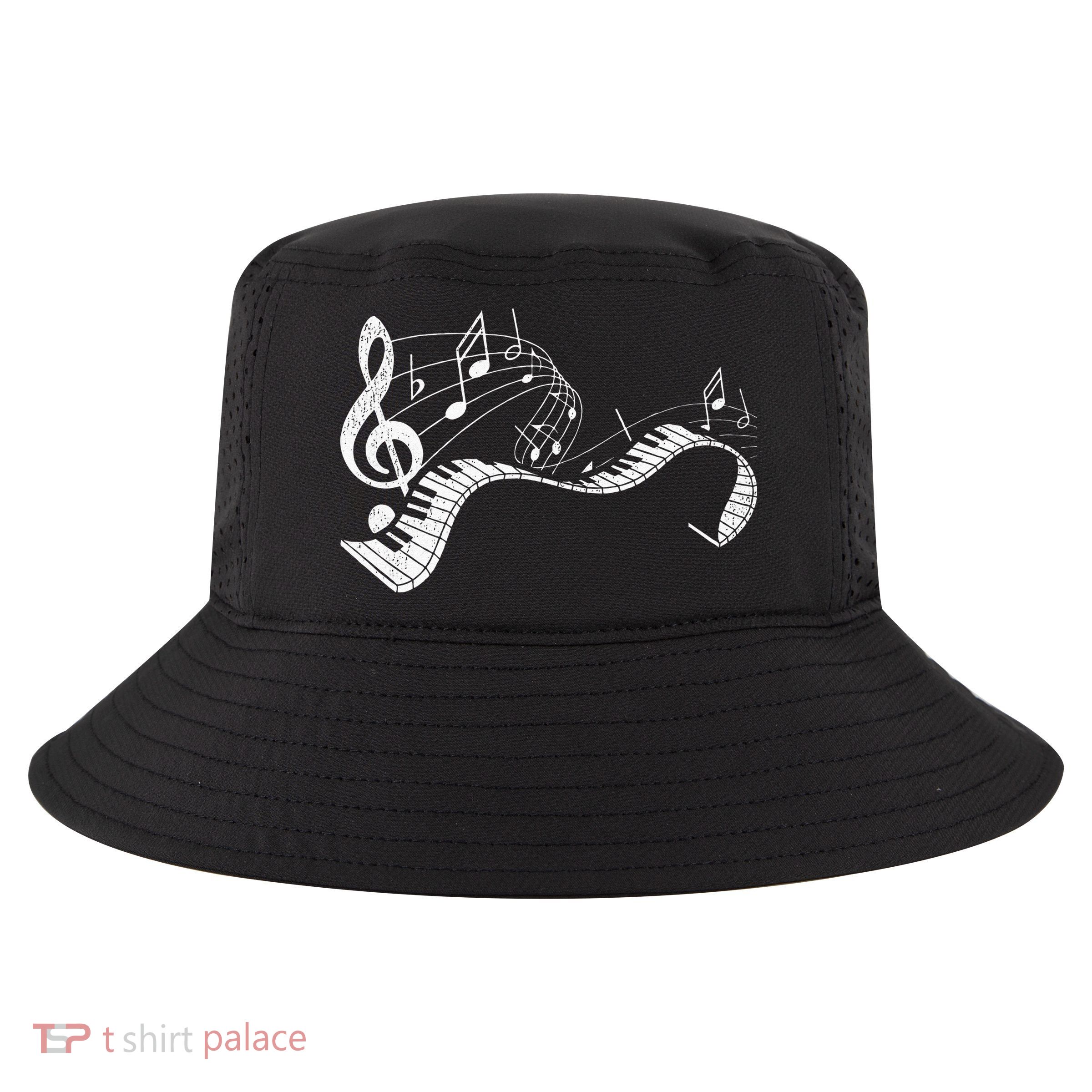 Pianist Music Notes Treble Clef Piano Player Keyboard Piano Cool Comfort Performance Bucket Hat