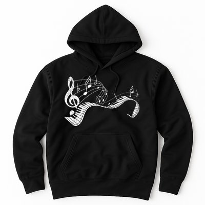 Pianist Music Notes Treble Clef Piano Player Keyboard Piano Hoodie