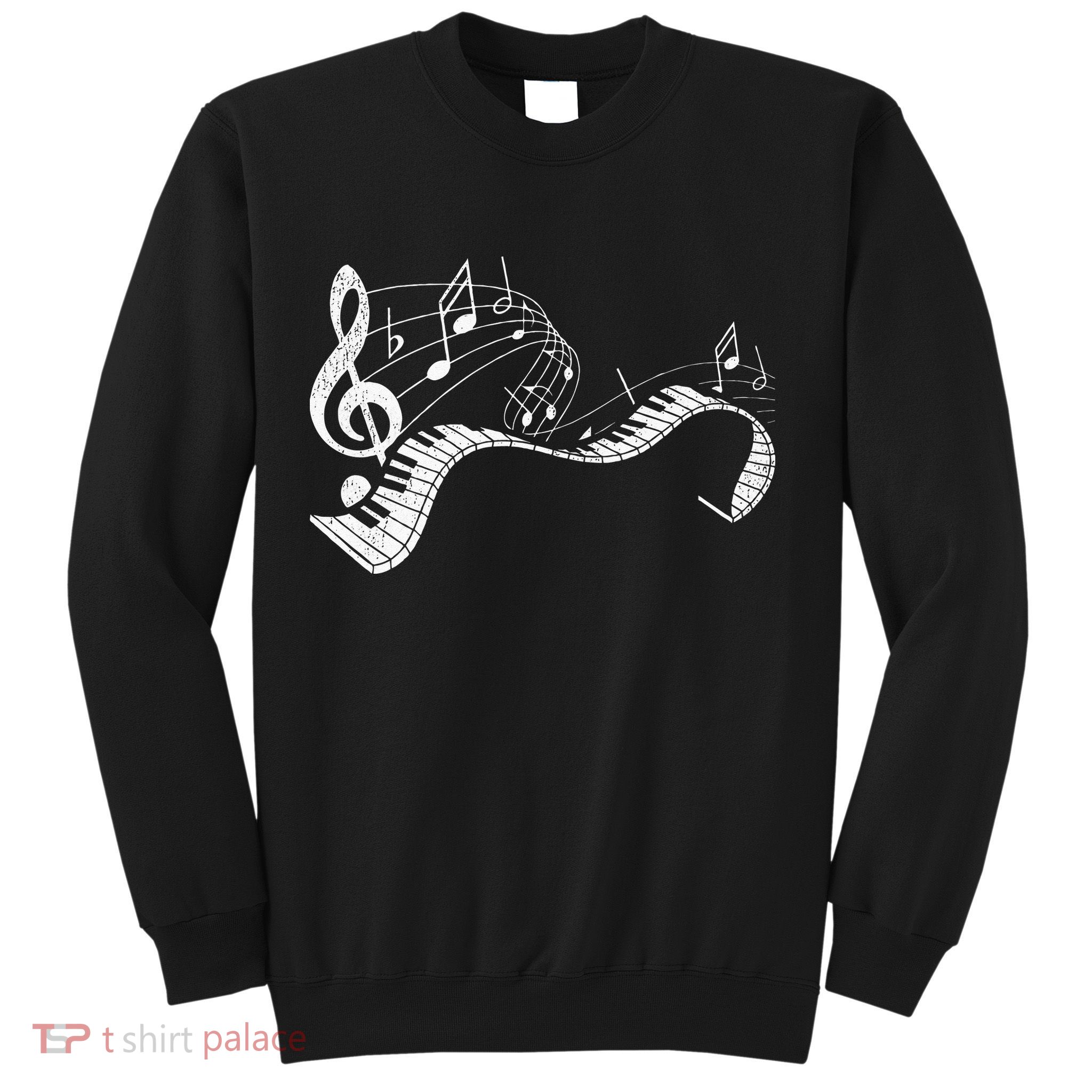 Pianist Music Notes Treble Clef Piano Player Keyboard Piano Sweatshirt