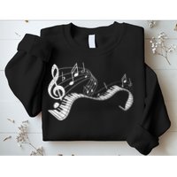 Pianist Music Notes Treble Clef Piano Player Keyboard Piano Sweatshirt