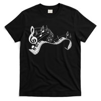 Pianist Music Notes Treble Clef Piano Player Keyboard Piano T-Shirt