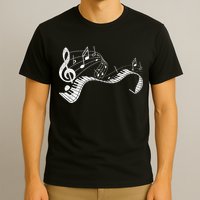 Pianist Music Notes Treble Clef Piano Player Keyboard Piano T-Shirt