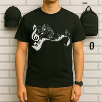 Pianist Music Notes Treble Clef Piano Player Keyboard Piano T-Shirt