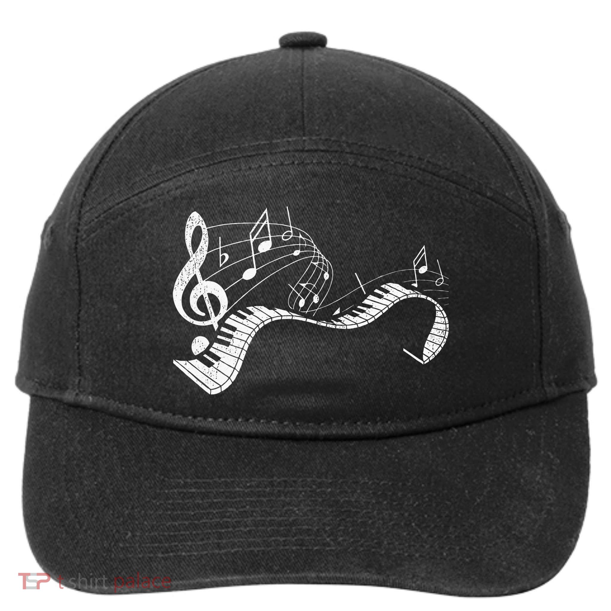 Pianist Music Notes Treble Clef Piano Player Keyboard Piano 7-Panel Snapback Hat