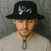 Pianist Music Notes Treble Clef Piano Player Keyboard Piano Bucket Hat