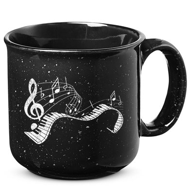 Pianist Music Notes Treble Clef Piano Player Keyboard Piano 15oz Campfire Ceramic Mug