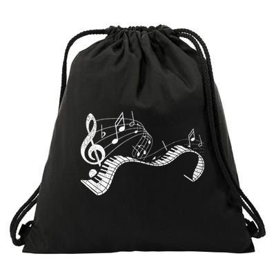 Pianist Music Notes Treble Clef Piano Player Keyboard Piano Drawstring Bag