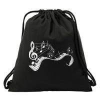 Pianist Music Notes Treble Clef Piano Player Keyboard Piano Drawstring Bag