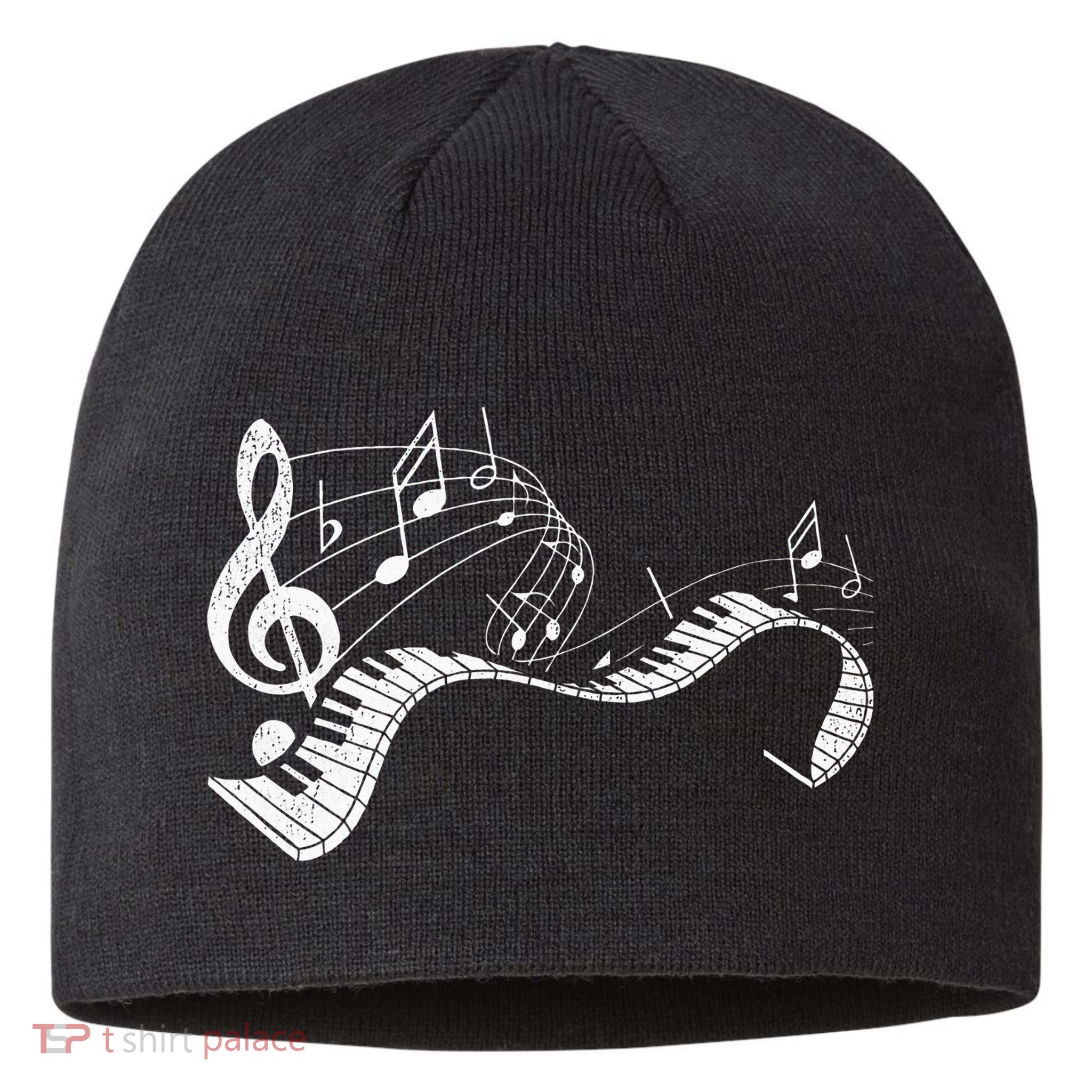 Pianist Music Notes Treble Clef Piano Player Keyboard Piano Sustainable Beanie