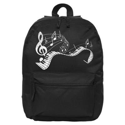 Pianist Music Notes Treble Clef Piano Player Keyboard Piano 16 in Basic Backpack