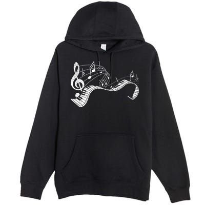 Pianist Music Notes Treble Clef Piano Player Keyboard Piano Premium Pullover Hoodie