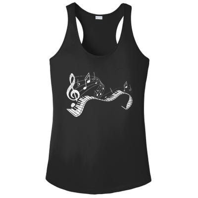 Pianist Music Notes Treble Clef Piano Player Keyboard Piano Ladies PosiCharge Competitor Racerback Tank