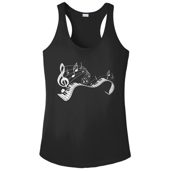 Pianist Music Notes Treble Clef Piano Player Keyboard Piano Ladies PosiCharge Competitor Racerback Tank