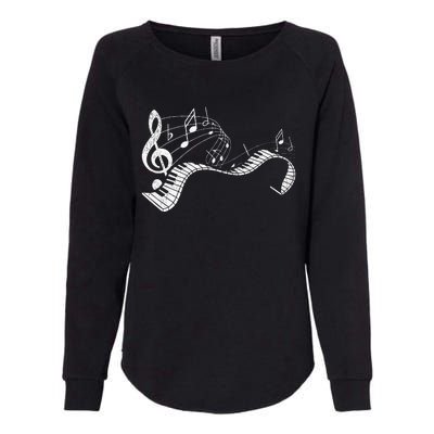 Pianist Music Notes Treble Clef Piano Player Keyboard Piano Womens California Wash Sweatshirt