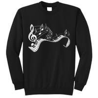 Pianist Music Notes Treble Clef Piano Player Keyboard Piano Tall Sweatshirt