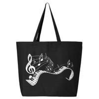 Pianist Music Notes Treble Clef Piano Player Keyboard Piano 25L Jumbo Tote
