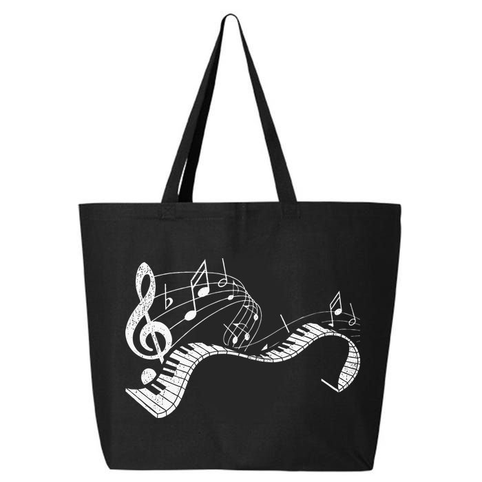 Pianist Music Notes Treble Clef Piano Player Keyboard Piano 25L Jumbo Tote