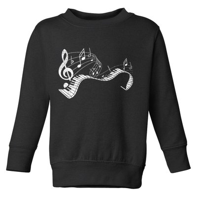 Pianist Music Notes Treble Clef Piano Player Keyboard Piano Toddler Sweatshirt