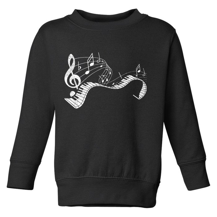Pianist Music Notes Treble Clef Piano Player Keyboard Piano Toddler Sweatshirt