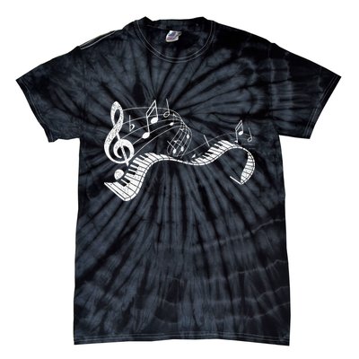 Pianist Music Notes Treble Clef Piano Player Keyboard Piano Tie-Dye T-Shirt