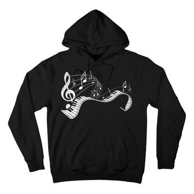 Pianist Music Notes Treble Clef Piano Player Keyboard Piano Tall Hoodie