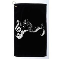 Pianist Music Notes Treble Clef Piano Player Keyboard Piano Golf Towel